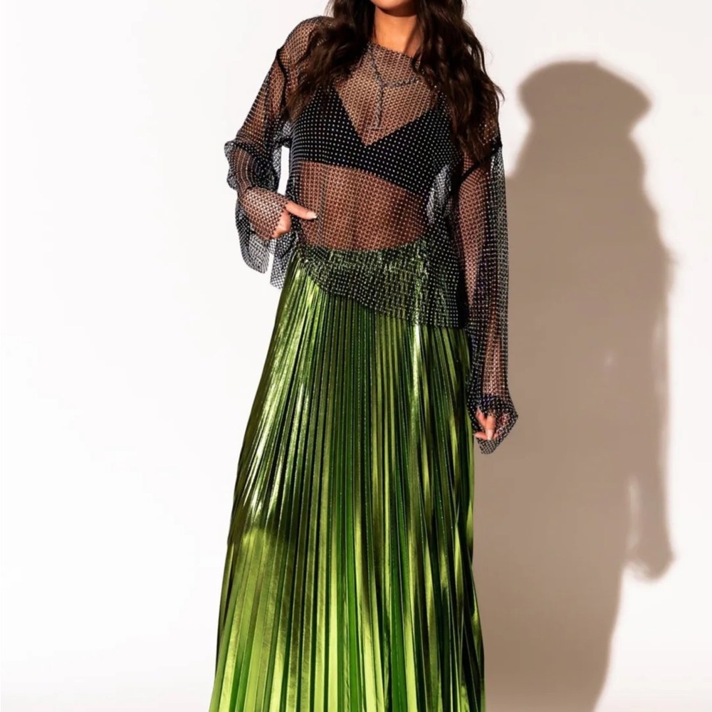 Dressed in LALA Vibrant Green Maxi Skirt